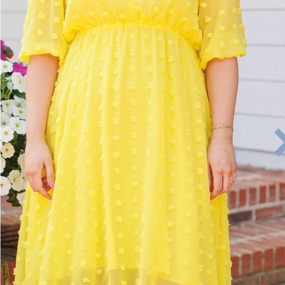 Chic Soul’s Yellow Looking Chic Party Dress          3X Bust: 46" Length: 52" - Picture 2 of 6